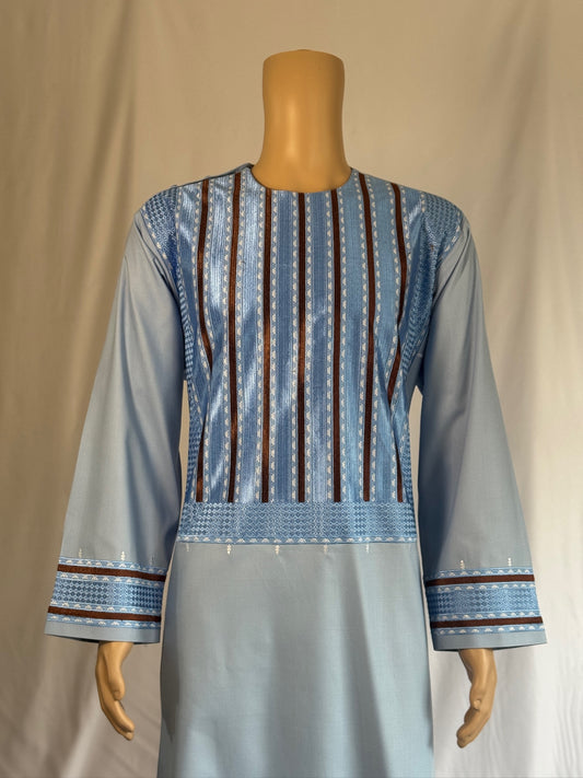 Light Blue Stitched Ghara - Men's Traditional Afghan Clothes