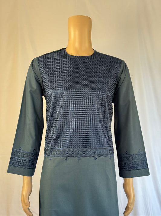 Dark Blue Stitched Ghara - Men's Traditional Afghan Clothes