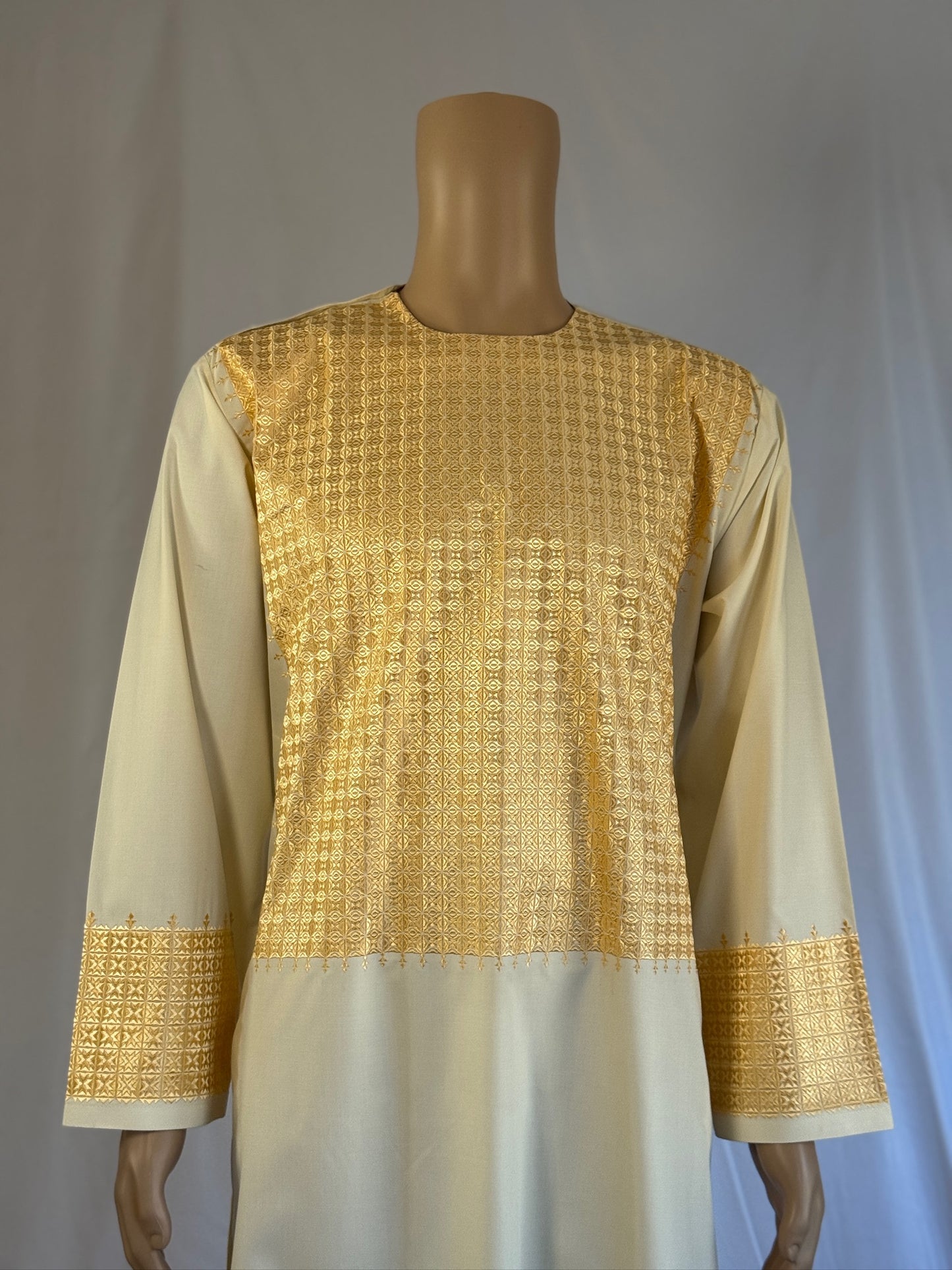 Cream Stitched Ghara - Men's Traditional Afghan Clothes