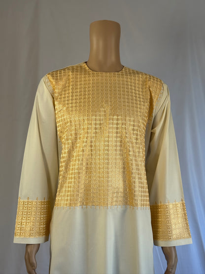 Cream Stitched Ghara - Men's Traditional Afghan Clothes