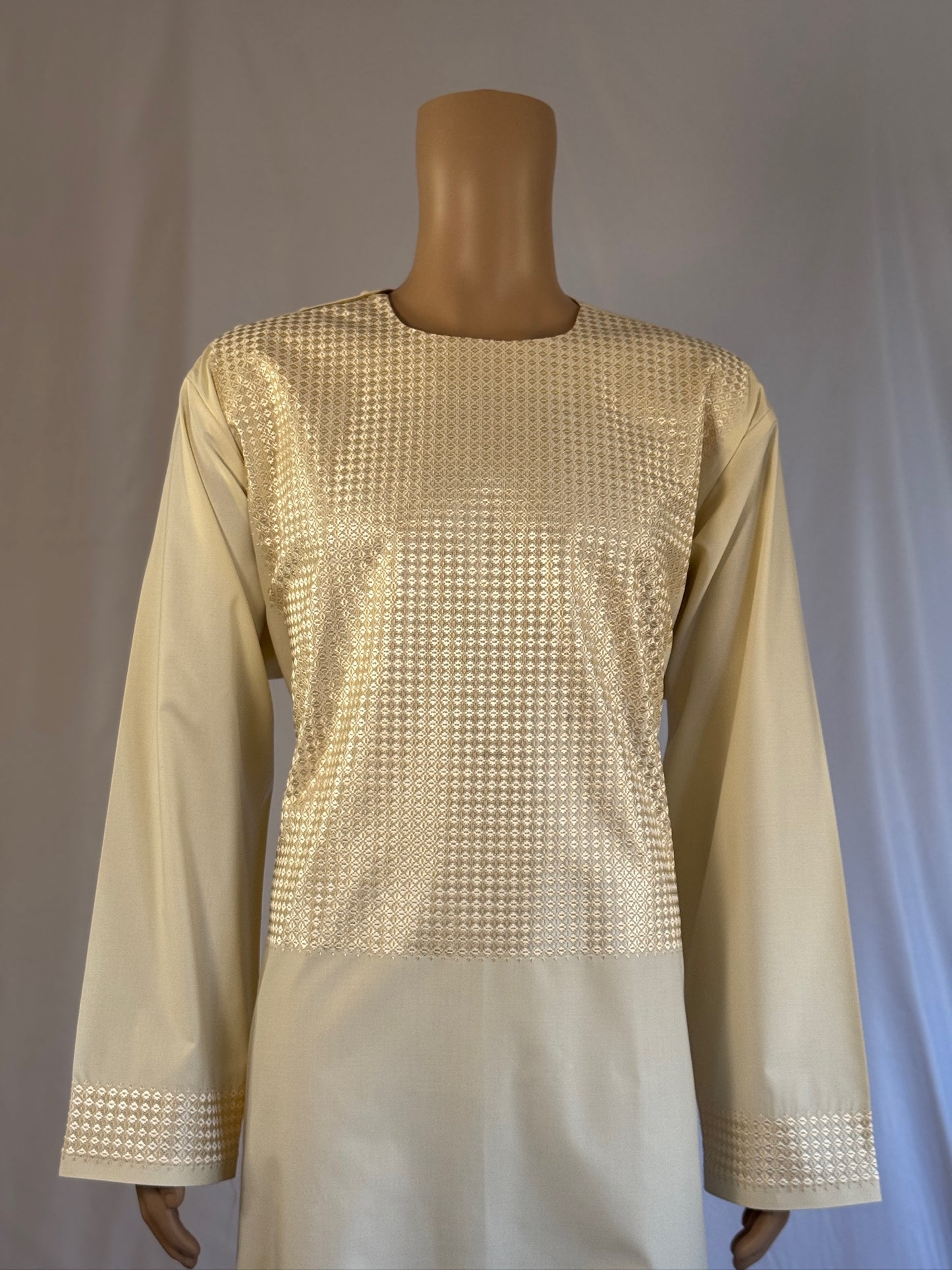 Cream Stitched Ghara - Men's Traditional Afghan Clothes