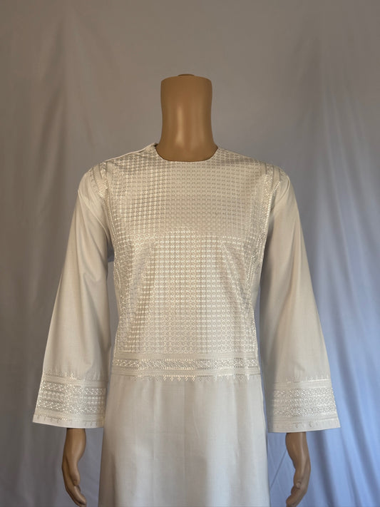 White Stitched Clothes - Men's Traditional Afghan Outfit