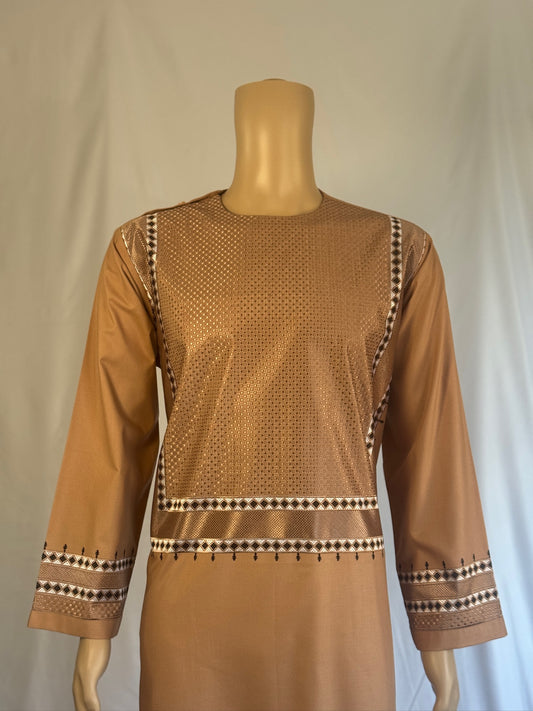 Brown Stitched Ghara - Men's Traditional Afghan Clothes