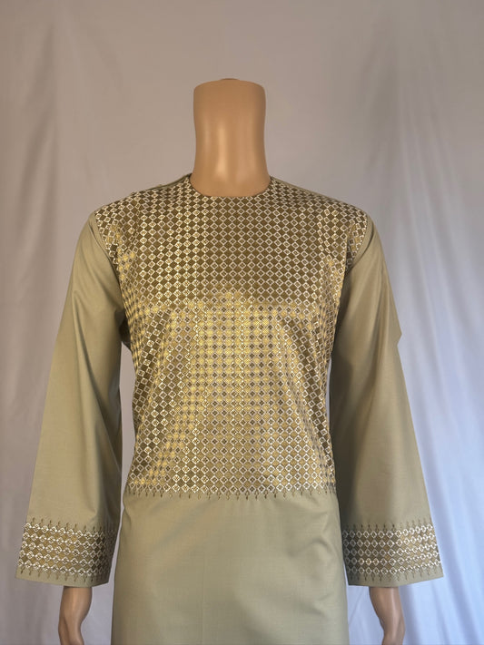 Light Green Stitched Ghara - Men's Traditional Afghan Clothes