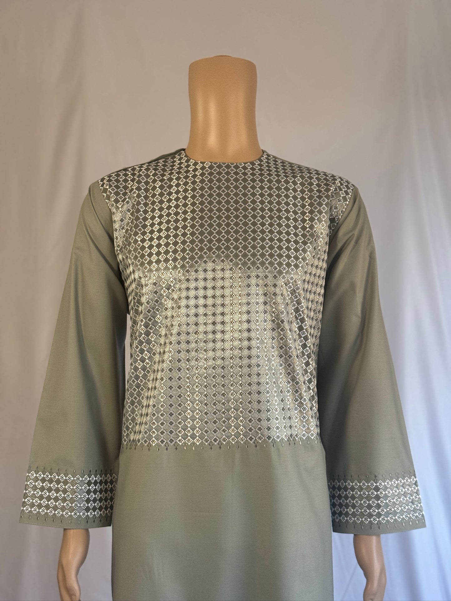 Light Green Stitched Ghara - Men's Traditional Afghan Clothes