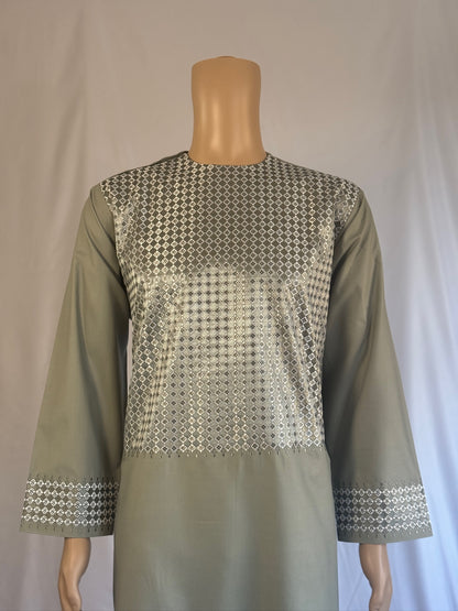 Light Green Stitched Ghara - Men's Traditional Afghan Clothes