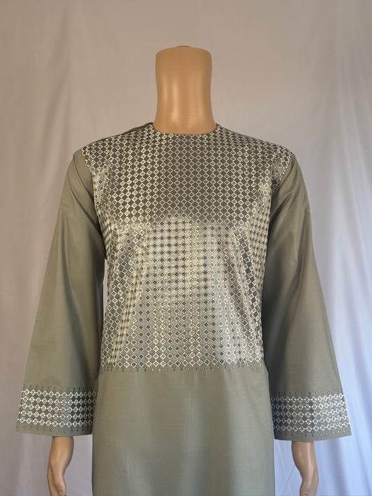 Light Green Stitched Ghara - Men's Traditional Afghan Clothes