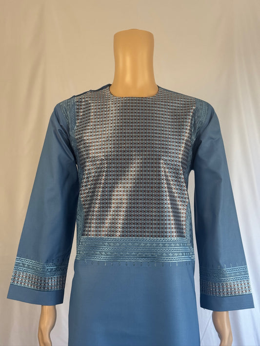 Dark Blue Stitched Ghara - Men's Traditional Afghan Clothes