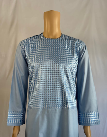Light Blue Stitched Clothes - Men's Traditional Afghan Outfit