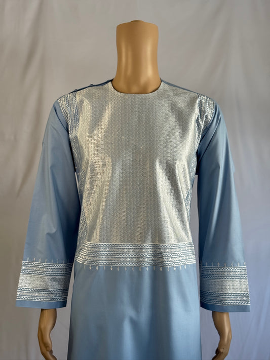 Light Blue Stitched Ghara - Men's Traditional Afghan Clothes