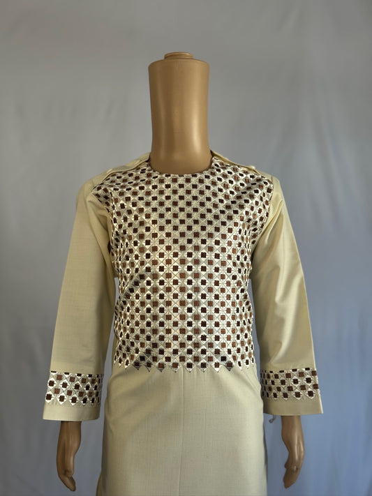 Off-White Stitched Clothes - Men's Traditional Afghan Outfit