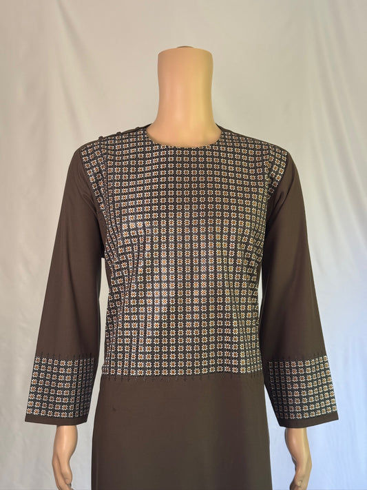 Brown Stitched Ghara - Men's Traditional Afghan Clothes