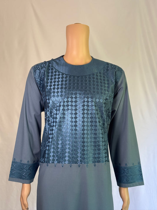Dark Gray-Blue Stitched Clothes - Men's Traditional Afghan Outfit