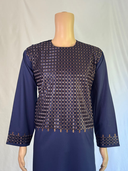 Navy Blue Stitched Clothes - Men's Traditional Afghan Outfit