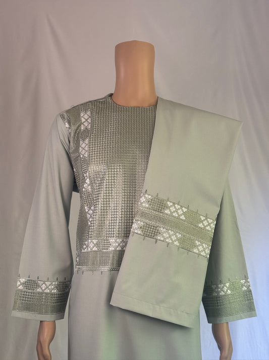 Light Green Stitched Set - Men's Traditional Afghan Outfit