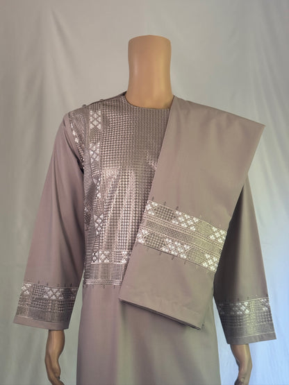 Light Violet Stitched Set - Men's Traditional Afghan Outfit