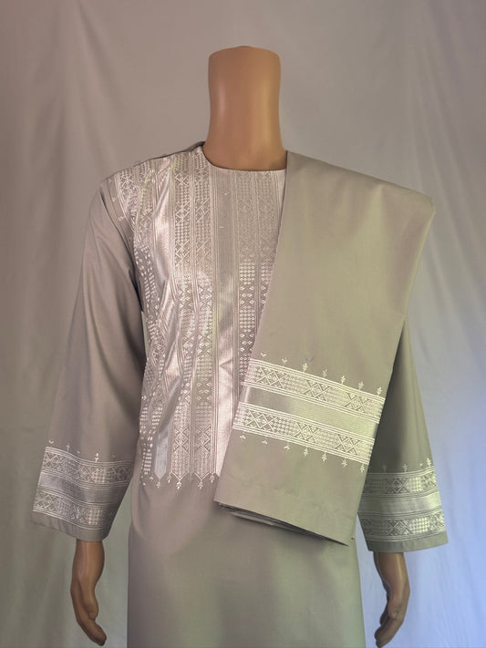 Light Blue Stitched Set - Men's Traditional Afghan Clothes