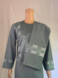 Blue-Gray Stitched Set - Men's Traditional Afghan Clothes