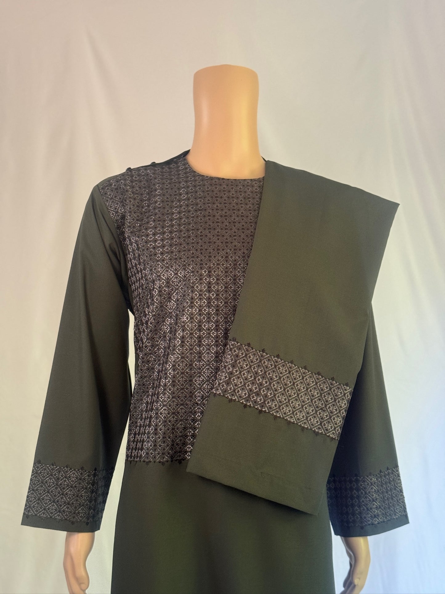 Dark Green Stitched Set - Men's Traditional Afghan Clothes