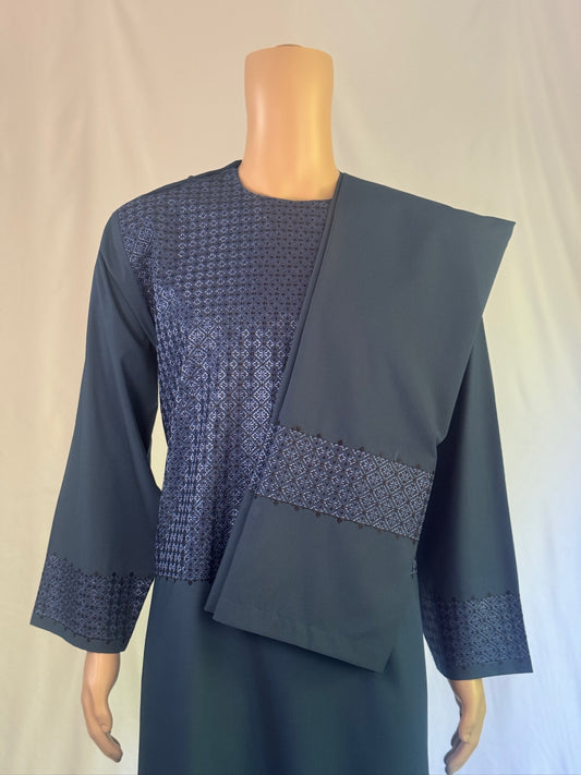 Dark Blue Stitched Set - Men's Traditional Afghan Clothes