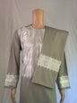 Light Gray Stitched Set - Men's Traditional Afghan Clothes