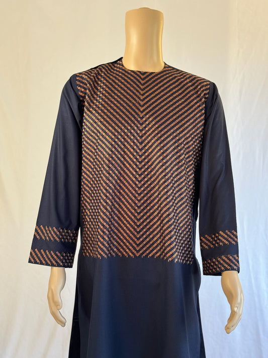 Navy Blue Stitched Clothes - Men's Traditional Afghan Outfit