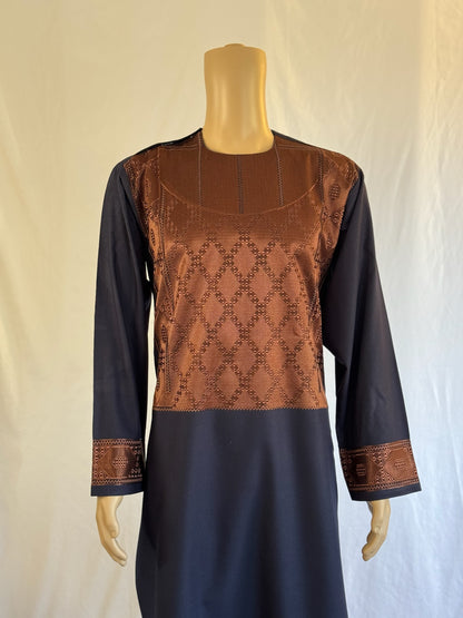 Navy Blue Stitched Ghara - Men's Traditional Afghan Clothes