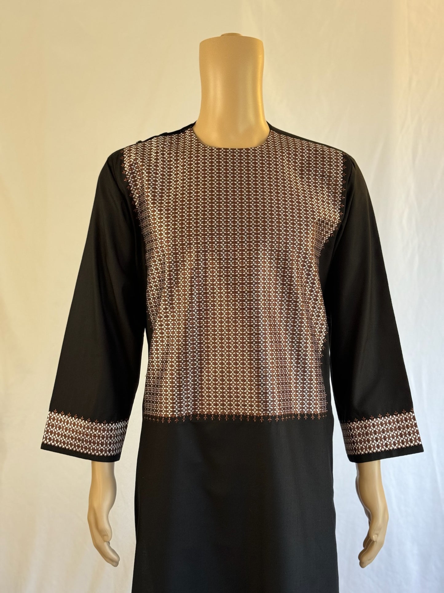 Black Stitched Ghara - Men's Traditional Afghan Clothes